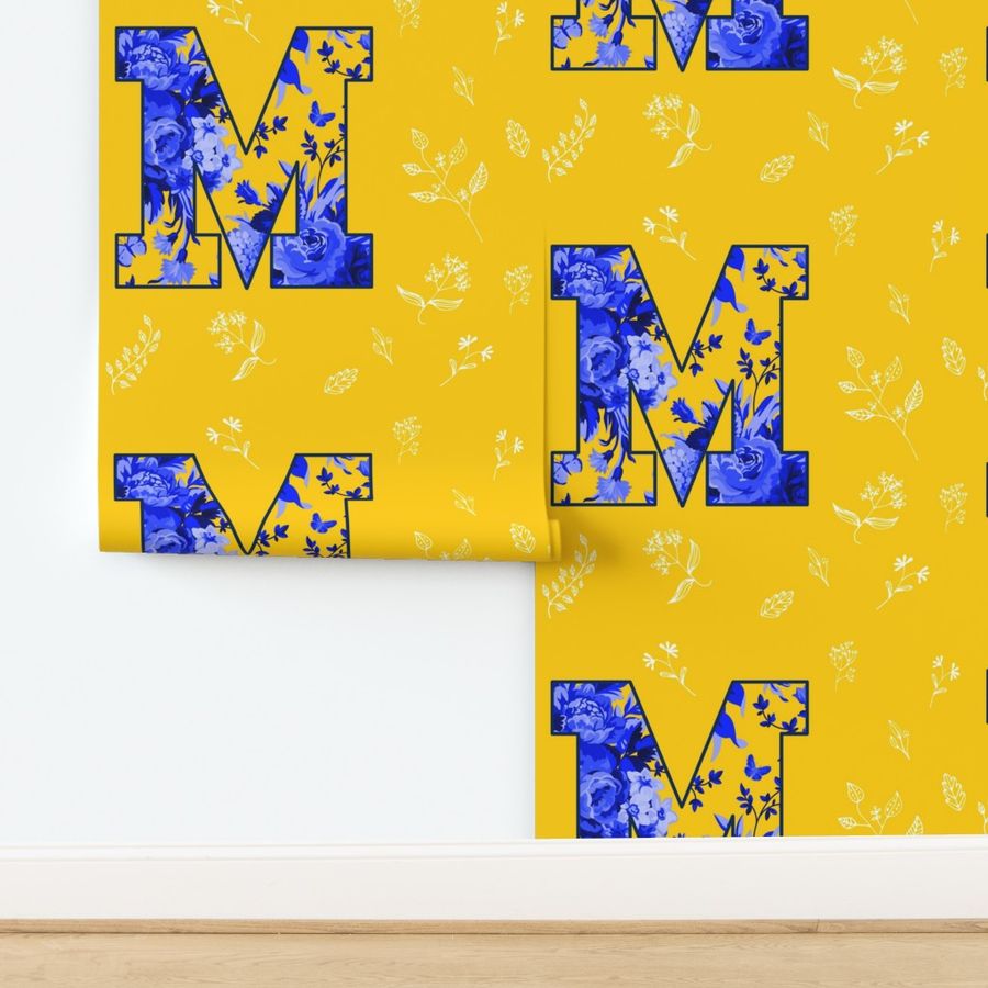 M is for Michigan / Yellow & White / school Spirit