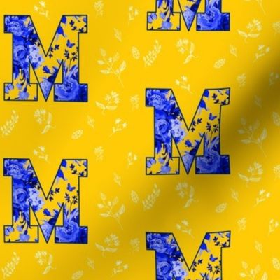 M is for Michigan / Yellow & White / school Spirit