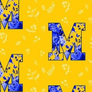 M is for Michigan / Yellow & White / school Spirit