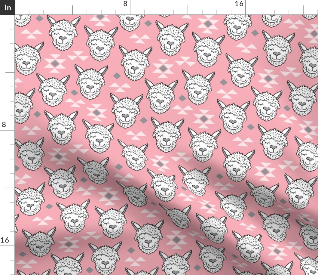 llamas-and-triangles-on pink