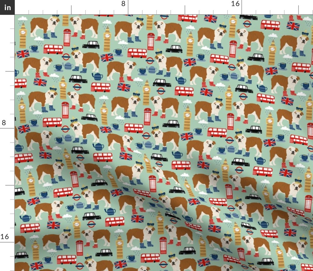 english bulldog fabric london uk bulldogs fabric - mint