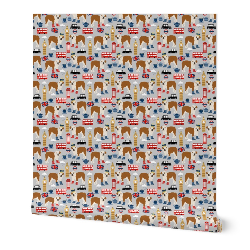 english bulldog fabric london uk bulldogs fabric - grey