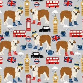 english bulldog fabric london uk bulldogs fabric - grey