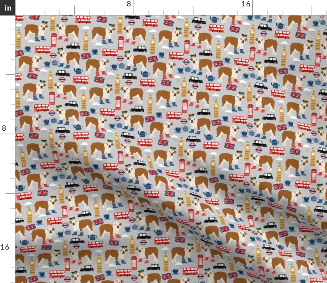 english bulldog fabric london uk bulldogs fabric - grey