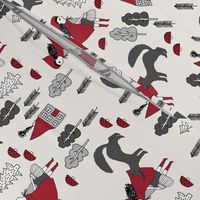 red riding hood fabric // crimson off-white fairytale design hand-drawn illustration andrea lauren