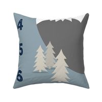 42" - monthly picture blanket (navy on white) - scenic moose - watch me grow