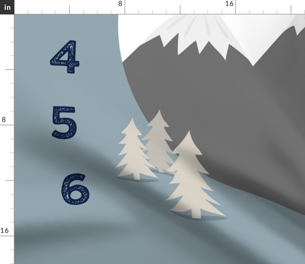 42" - monthly picture blanket (navy on white) - scenic moose - watch me grow