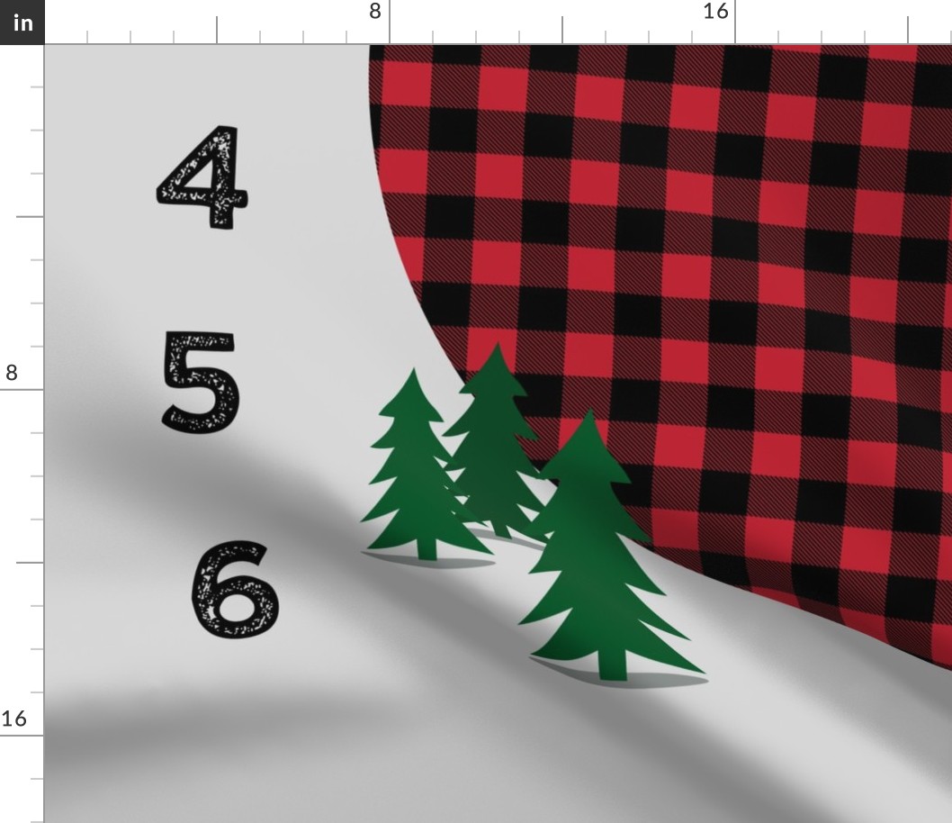 42" - monthly picture blanket - buffalo plaid moose - watch me grow