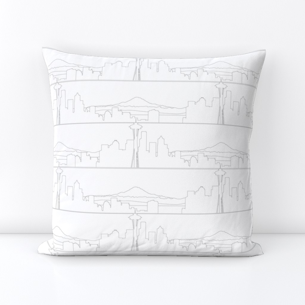 Seattle Skyline Outlines on White lg