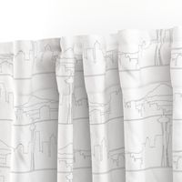 Seattle Skyline Outlines on White lg