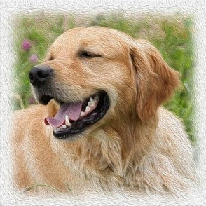 golden retriever - painted