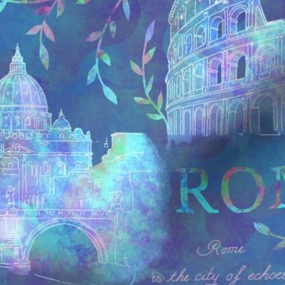 Romewatercolor-darkblue