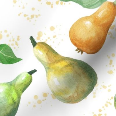 Juicy pears watercolors