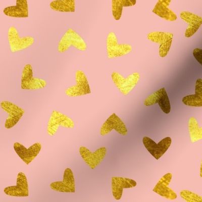 Gold heart pink