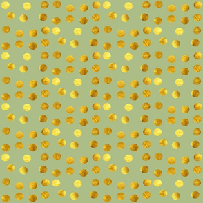 Gold dots green