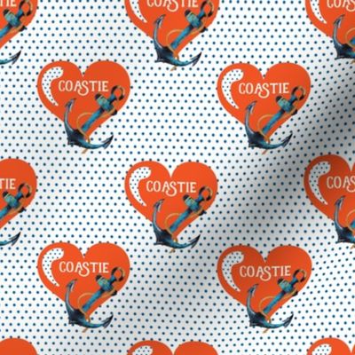 4" Coastie Heart with Polka 