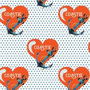 4" Coastie Heart with Polka 