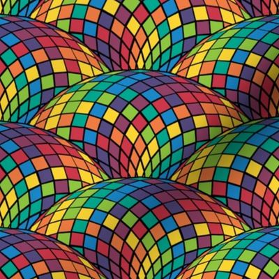 geodesic scallop - bright rainbow