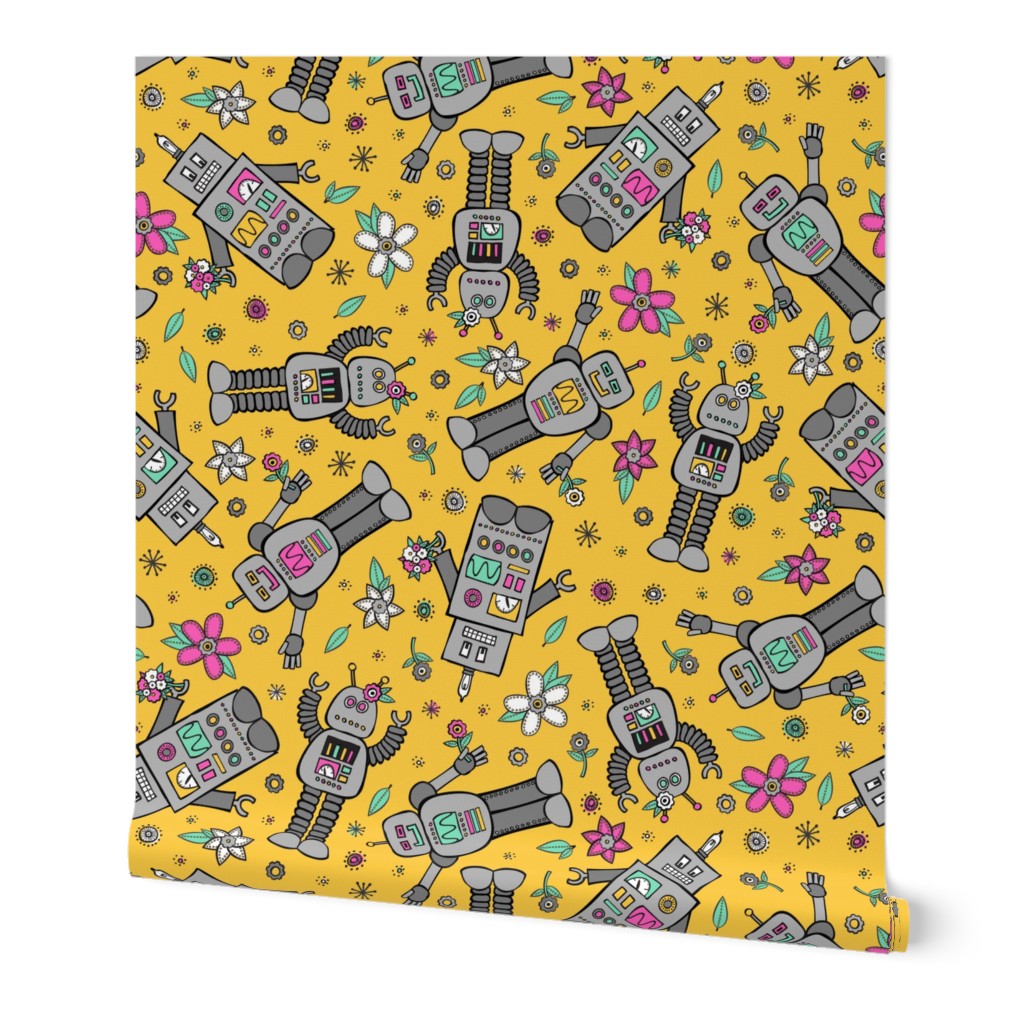 Robots in Spring (Yellow)