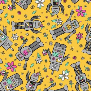 Robots in Spring (Yellow)