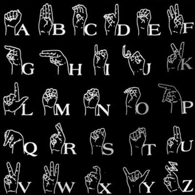 Sign Language Alphabet // Black