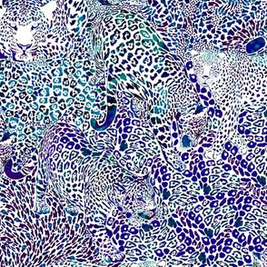 Leopard Spots in Blue and Violet LARGE