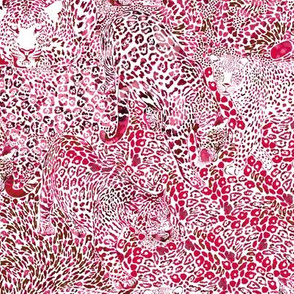 Leopard Spots in Pink and Red LARGE