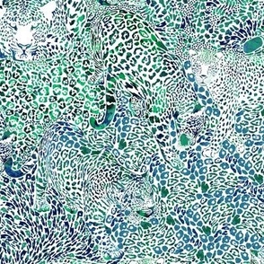 Leopard Spots in Blue and Green LARGE