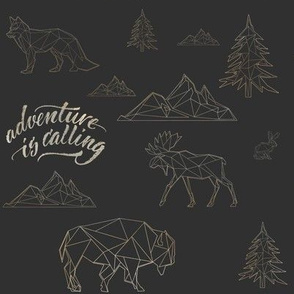 8" Adventure is Calling Woodland Friends / Brown