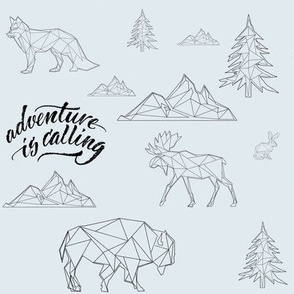 8" Adventure is Calling Woodland Friends / Blue & Chalkboard Black