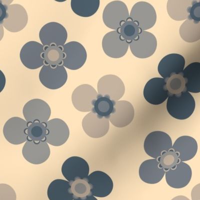 Slate Poppies in Cream by Cheerful Madness!!