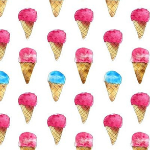 Watercolor ice cream cones