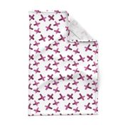 Magenta and White Watercolor Cross Pattern