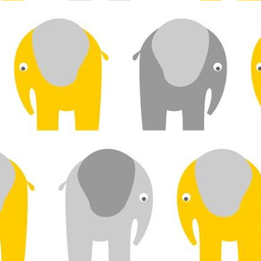 Yellow Grey Elephants