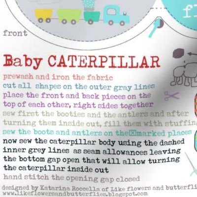 caterpillar baby book for canvas fabric option ( 27x 18")