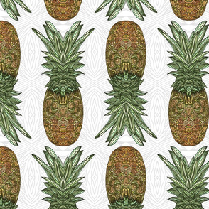 Pineapple Pattern White