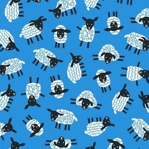 Little ditsy sheep blue