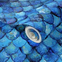 Bright Blues in Mermaid or Dragon Scales by Su_G_©SuSchaefer