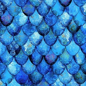 Bright Blues in Mermaid or Dragon Scales by Su_G_©SuSchaefer
