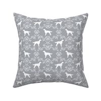 Irish Setter floral silhouette dog fabric pattern grey