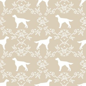 Irish Setter floral silhouette dog fabric pattern sand