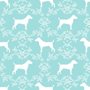 Jack Russell Terrier floral minimal dog silhouette blue tint
