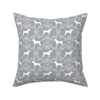 Jack Russell Terrier floral minimal dog silhouette grey