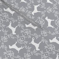 Jack Russell Terrier floral minimal dog silhouette grey