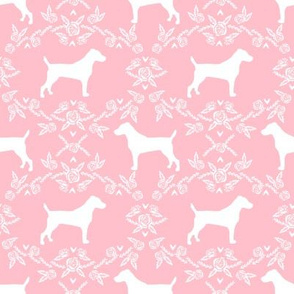 Jack Russell Terrier floral minimal dog silhouette pink