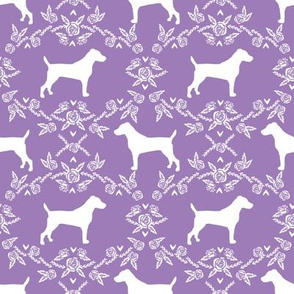 Jack Russell Terrier floral minimal dog silhouette purple