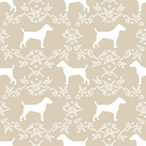 Jack Russell Terrier floral minimal dog silhouette sand