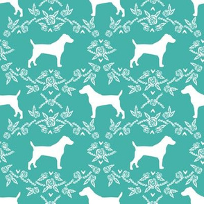 Jack Russell Terrier floral minimal dog silhouette turquoise