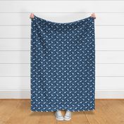 Pitbull floral silhouette dog breed pattern navy