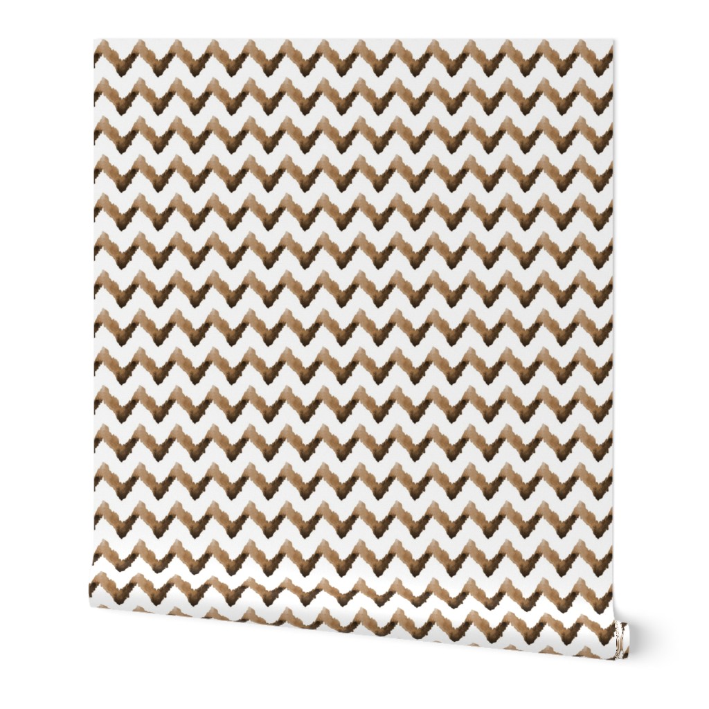 Chevron Watercolor Ikat  Chocolate Brown Tribal Home Decor Taupe Tan Modern Farmhouse_Miss Chiff Designs